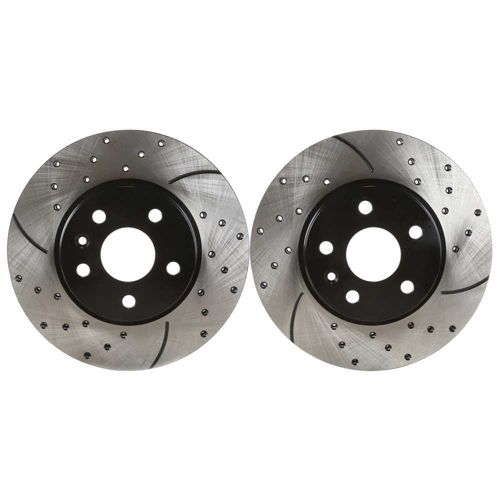 Prime Choice Auto Parts PR65187LR Front Set 2 Drilled Slotted Performance Brake Rotors 5 Stud