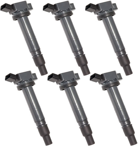 Set of 6 Ignition Coils Compatible With Lexus IS F Toyota 4Runner Camry Fj Cruiser Solara Tundra Tacoma 2.4L 2.7L 4.0L V6 UF495 5C1419 C1426