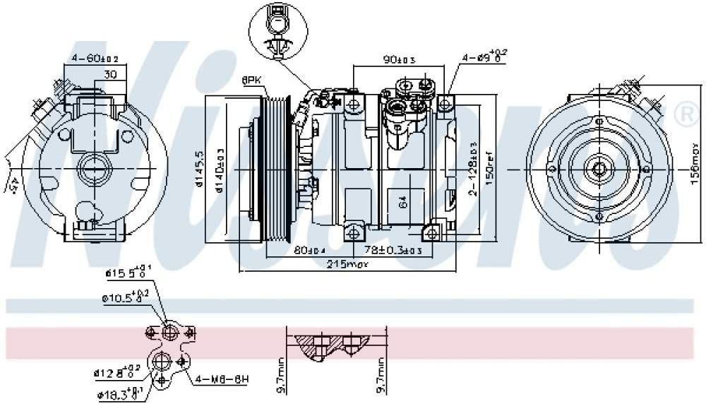 Nissens 890166 Compressor for Air Conditioner
