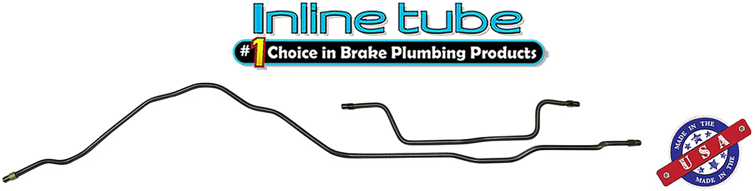 Inline Tube (X-9-6) Compatible With 1991-94 Jeep Cherokee XJ Preformed Rear Drum Axle Brake Lines STAINLESS
