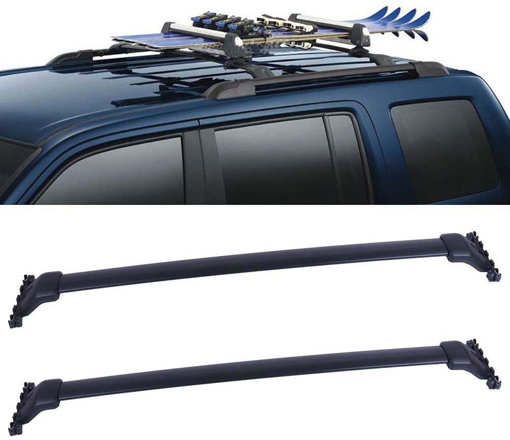 OCPTY Aluminum Roof Rack Cross Bar Cargo Carrier Fit for 2009 2010 2011 2012 2013 2014 2015 for Honda Pilot Sport Utility 3.5L Roof Rack Crossbars (Black Coated)