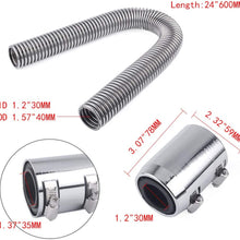 Radiator Hose Kit,with Cap,24"/36"/48'',Polished Stainless Steel,Flexible Kit,W/End Caps Upper&Lower(24 inches)