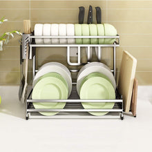 Chenbz Kitchen Shelf Kitchen Shelf Dish Rack Drain Rack Stainless Steel Double Layer Storage 44 20 36cm