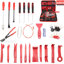 Clidr 43Pcs Trim Removal Tool Car Panel Door Audio Removal Tool Kit Auto Upholstery Tools Auto Clip Pliers Fastener Remover Pry Tool Set with Nylon Zipper Storage Bag