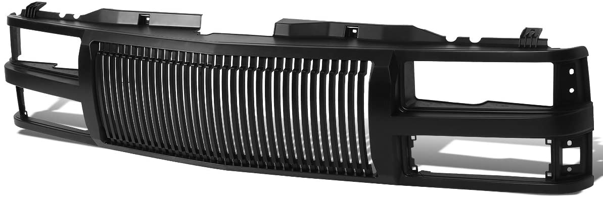 Black Front Bumper Vertical Fence Style Grille Replacement for Chevy C10 C/K-Series Suburban 1500 2500 Tahoe (Black)