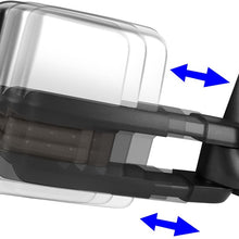 DNA Motoring TWM-031-T999-CH-SM-R Chrome Powered Tow Mirror+LED Smoked Right/Passenger [For 88-02 Chevy GMC C/K]