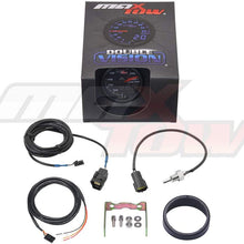 MaxTow Double Vision 260 F Transmission Temperature Gauge Kit - Includes Electronic Sensor - Black Gauge Face - Blue LED Illuminated Dial - Analog & Digital Readouts - for Trucks - 2-1/16" 52mm