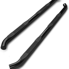 TAC Side Steps Fit 2007-2018 Jeep Wrangler JK 4 Door (Exclude 2018 Wrangler JL Models) 3" Black Side Bars Nerf Bars Step Rails Running Boards Off Road Exterior Accessories (2 Pieces Running Boards)