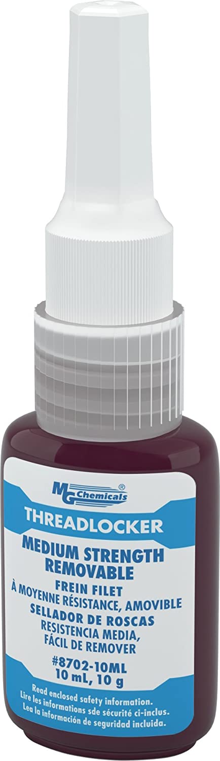MG Chemicals Medium Strength Removable Threadlocker Adhesive, 10 ml Bottle (10 mililiters)