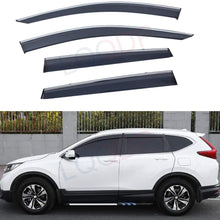 LQQDP 4pcs Smoke Tint With Chrome Trim Outside Mount Tape On/Clip On Style PVC Sun Rain Guard Vent Shade Window Visors Fit 17-20 Honda CRV CR-V