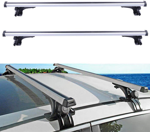 ECCPP Adjustable Length Roof Rack Cross Bar with Locks Roof Rack Cross Bars Luggage Cargo Carrier Rails w/3 Kinds Clamp Fit for 2006-2017 Ford Honda Civic Hyundai Elantra Dodge Charger