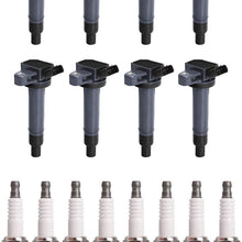 ENA Ignition Coil and Spark Plug Set of 8 Compatible with 2003-2009 Toyota 4Runner 4.7L V8 2000-2009 Toyota Tundra 4.7L V8 2001-2009 Toyota Sequoia 4.7L V8 UF230