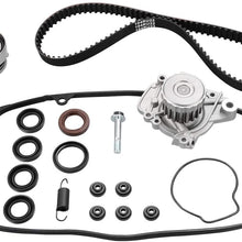 Timing Belt Kit with Water Pump Replacement for 2001-2005 Honda Civic DX EX GX HX LX Value Package (Sedan 4-Door, Coupe 2-Door, L4 1.7L D17A Engine)