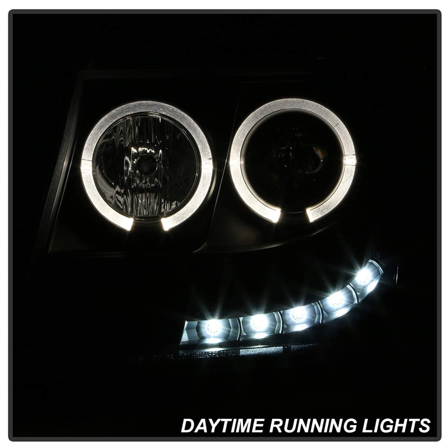 Spyder 5085979 Chevy Suburban 1500/2500 07-14 / Chevy Tahoe 07-14 / Avalanche 07-14 Projector Headlights - LED Halo - LED (Replaceable LEDs) - All Black - High H1 (Included) - Low H1 (Included)