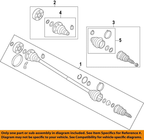 2015 Volkswagen Golf Inner Joint Assy 5QM-498-103-B