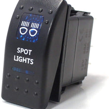 iJDMTOY (1) Spot Lights 5-Pin SPST ON/OFF Blue LED Indicator Rocker Switch For Car Truck 4x4 Jeep Boat For LED Work Lights, Driving Fog Lights, Daytime Running Lamps, etc