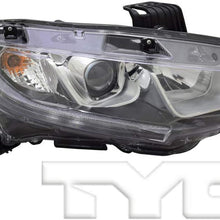 For Honda Civic Non Touring Headlight 2016 2017 2018 Passenger Side Halogen For HO2503173 | 33100-TBA-A01