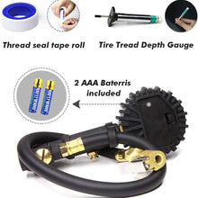 A ABIGAIL Digital Tire Inflator with Pressure Gauge 250 PSI Air Chuck and Compressor Accessories w/Rubber Hose Lock on Air Chuck and Quick Connect Coupler