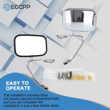 ECCPP Manual Side View Mirrors Chrome Pair Set for 80-96 Ford F-Series F150 F250 F350 Bronco Pickup Truck SUV