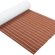 Hlyjoon EVA Boat Mat 90x240cm Marine Flooring Mat Anti-Slip Self-Adhesive Decking Strips Roll for Boat Yacht