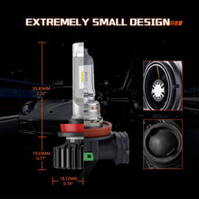 SEALIGHT H11 LED Headlight Bulb, H8 H9 H16 LED Bulb, Low Beam, Fog Light, Compact Fanless Design, 6500 Lumens, 6000K Cool White, 12 CSP Chips