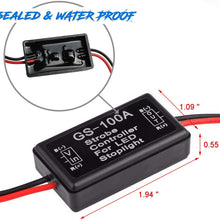 iBrightstar 9-30V Flashing Strobe Blinking Controller Flasher Module for LED Brake Light Tail Stop Light High Mount/3rd Brake Lights - 2Pack