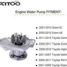 SCITOO Water Pump with Gasket fits for 2005 2010 WPT-801 170-2470 WPTO040 T2470 for Scion tC xB for TOYOTA Camry 2.0L 2.4L
