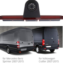 Car Third Roof Top Mount Brake Lamp Camera Brake Light Replacement Rear View Backup Camera +7.0 inch TFT Monitor Kit for Transporter Mercedes Sprinter W906 2007-2018/VW Crafter Truck Vans 2007-2016