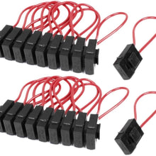 30A Wire In-line Fuse Holder Block Black Red for Car Boat Truck 20pcs