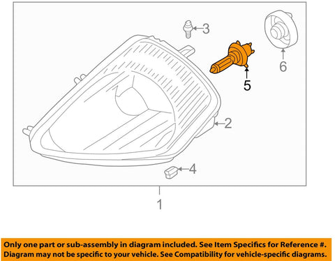 Mitsubishi OEM 00-05 Eclipse-Headlight Headlamp Bulb MS820970