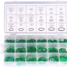 Cuque 18 Sizes 270Pcs O-ring Box O-Ring Tools Set Assortment Car Auto Vehicle Repair Car Air Conditioning Rubber O-Ring Tools HNBR Seals Assortment Kit Green