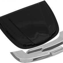 Auto Ventshade 80010 Universal Wing Hood Scoop with Smooth Dark Smoke Finish & Chrome Trim Accents