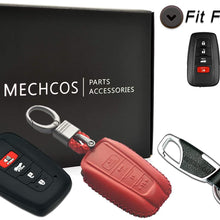 Compatible with fit for 2019 2018 2017 Toyota Camry/Camry Hybrid HYQ14FBC Leather Keyless Entry Remote Control Key Fob Cover Case Protector, Bonus: Silicone Case and Key Ring
