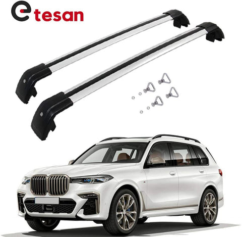 2 Pieces Cross Bars Fit for BMW X7 2019 2020 2021 Silver Cargo Baggage Luggage Roof Rack Crossbars