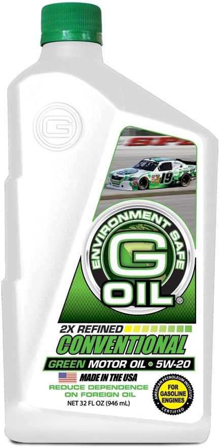 Green Earth Technologies 01354 G-OIL 5W-20 2X Refined Conventional Motor Oil - 1 Quart Bottle, (Case of 12)