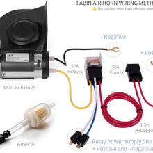 FARBIN Air Horn with Compressor，Compact Electric Trumpets，Car Horn 12V 150db Super Loud Nautilus ，with Wiring Harness, for Any 12V Vehicles(12V, Black)