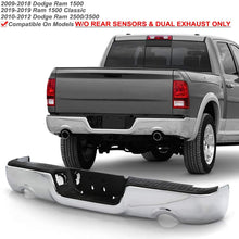 ACANII - For 2009-2018 Dodge Ram 1500 w/Dual Exhaust w/o Sensor Holes Chrome Steel Rear Step Bumper Complete Assembly