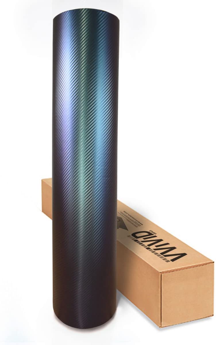 VViViD Chameleon Carbon Fiber Purple to Blue Oil Slick Stretch Conform Caste Vinyl Wrap Decal Roll XPO (1ft x 5ft)