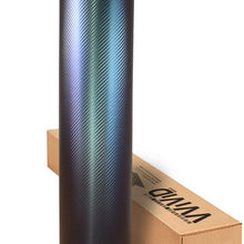 VViViD Chameleon Carbon Fiber Purple to Blue Oil Slick Stretch Conform Caste Vinyl Wrap Decal Roll XPO (1ft x 5ft)