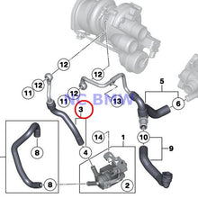 BMW Mini Genuine Turbocharger Coolant Hose - Auxiliary Water Pump to Turbo Coop.S JCW Cooper S Coop.S JCW Cooper S Coop.SX JCW Cooper S Cooper SX Coop.SX JCW Cooper S Cooper SX