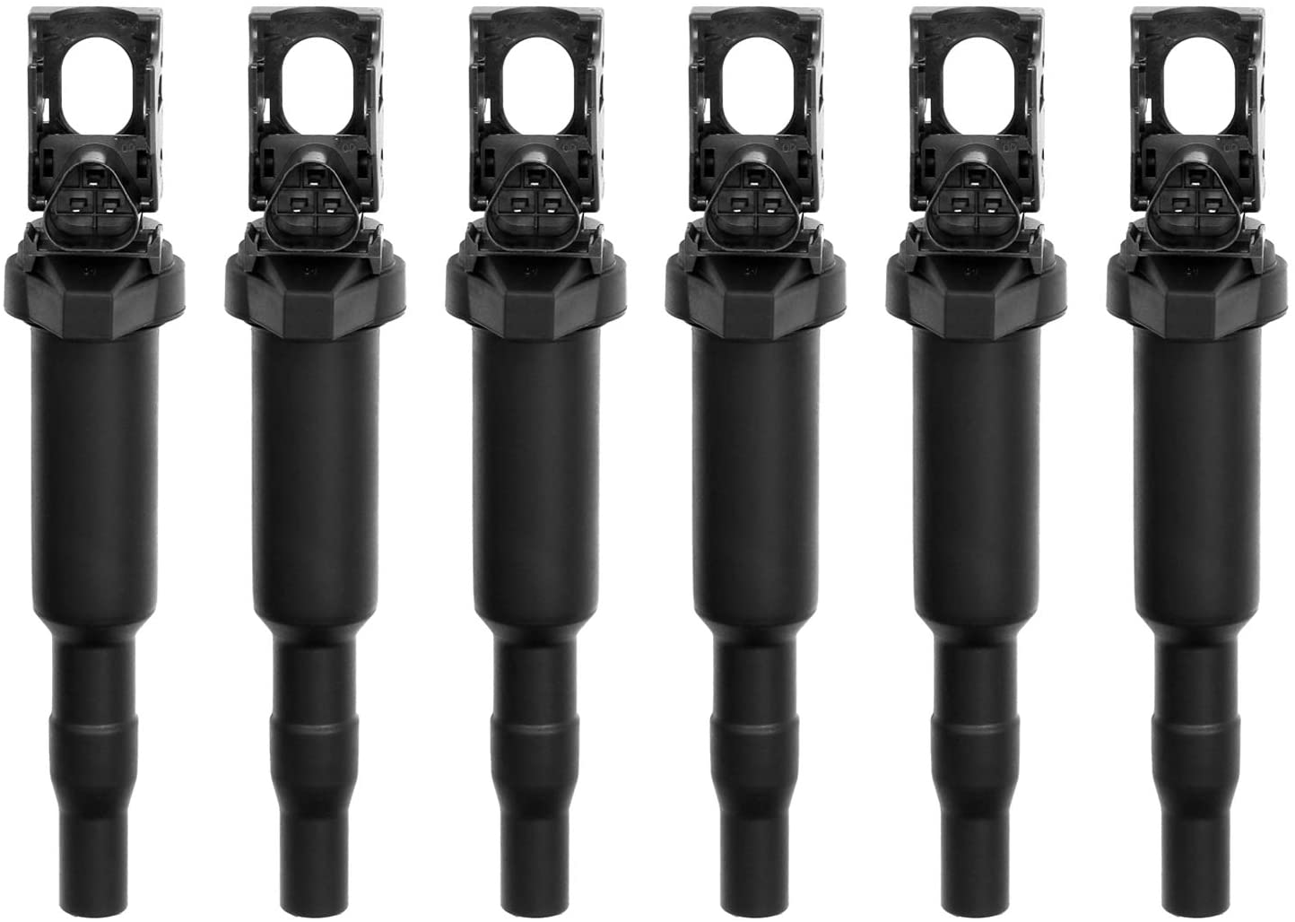 HQPASFY Ignition Coil Pack Set of 6 for BMW 325i 335i 525i 550i 650i M3 M5 X5 X6 & More Replaces# 0221504470, 12137562744, 221504470, 12137594937, 12138657273