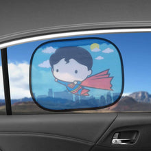 Side Car Window Sun Shade - 17"x13" Cling Sunshade for Glare and UV Ray Protection for You and Your Child - Baby Side Window Car Sun Shades - Licensed DC Comics Chibi Superman