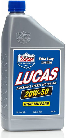 Lucas Oil 10252-6PK SAE 20W-50 Plus Racing Oil - 1 Quart Bottle, (Case of 6)