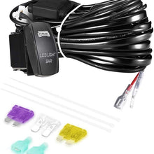 NOVSIGHT LED Light Bar Wiring Harness Kit 14AWG Heavy Duty 12V 5Pin Rocker Laser On Off Waterproof Switch Power Relay Blade Fuse-1 Lead,2 Years Warranty