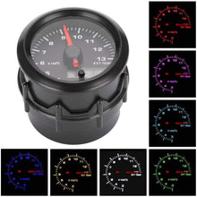 Qiilu 2in 52mm Exhaust Gas Temp Gauge,7-Colors Auto Car Digital LED EGT Meter Gas Temperature Gauge with Sensor