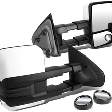 Replacement for Silverado/Sierra Powered Heated Smoke Signal Chrome Towing+Corner Blind Spot Mirror