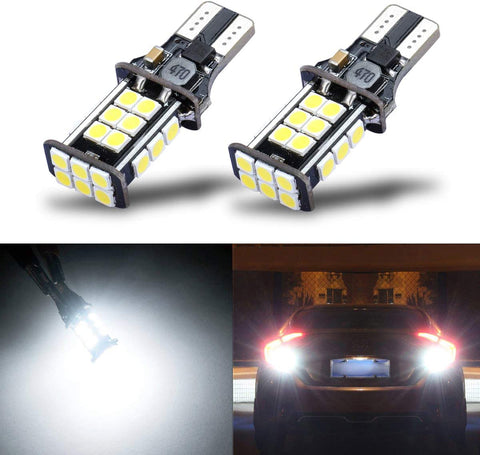 iBrightstar Newest Extremely Bright 3030 Chipsets T15 912 W16W 921 LED Bulbs Error Free For Backup Reverse Lights,Truck Cargo Lights, High Mount/3rd Brake Lights, Xenon White