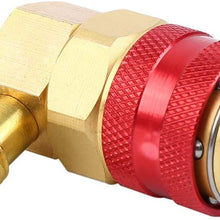 Ridgeyard R134A Adapter Fittings Quick Coupler High Low AC Condition Manifold Gauge Hose Conversion kit, 1/4" SAE HVAC