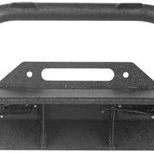 Hooke Road Front Bumper with Winch Plate & 4X LED Lights & D-Rings for 07-18 Jeep Wrangler JK & Unlimited