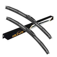 ABLEWIPE Windshield Hybrid Wiper 24" + 19" Front Window J/U Hook Wiper Blades Model 18O13B(Set of 2)